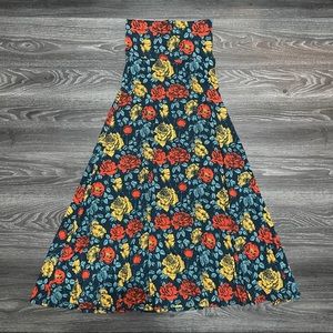Lularoe Maxi Skirt Floral Roses XS